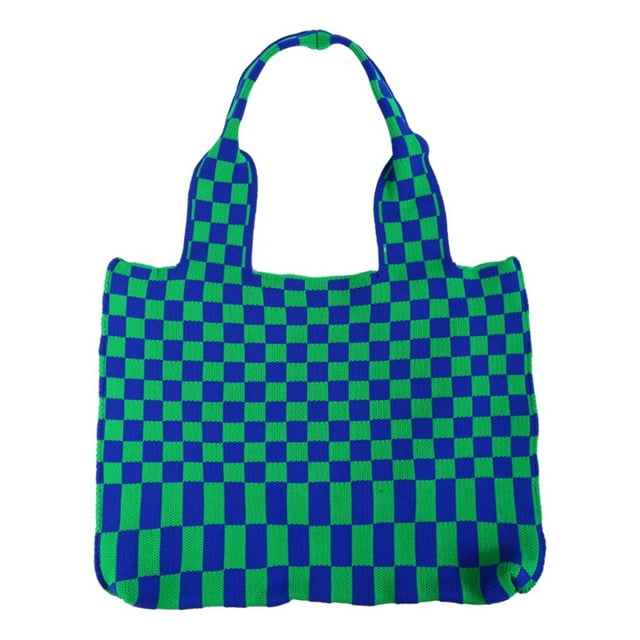 Tote Chic Checkerboard Simple Casual Soft Women Girlsknitted Bolso de hombro Zulema Bolso de mujer
