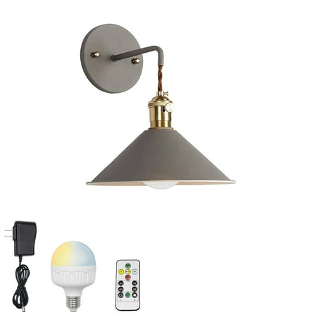 

FSLiving Color Changing and RGB Mode Wall Sconce Wireless Rechargeable Battery and Remote Dimming White Metal Modern Design LED Battery Light Fixture for Decor Reading Dorm Kitchen Sink - 1 Lamp
