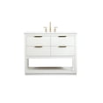 thumbnail image 3 of Elegant Decor Larkin 42" Solid Wood MDF Single Bathroom Vanity in White, 3 of 8