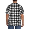 thumbnail image 5 of Disketp Men's Hawaiian Anchor Black Tartan Plaid Print Shirts Button Down Holiday Beach Shirts-Large, 5 of 7