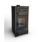 Wood Burning Stove, Superior Cast Iron, Black Modern Indoor Winter Heater, Cooking with Oven, High Efficiency