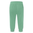 thumbnail image 4 of Huresd Men's Cotton Casual Shorts 3/4 Jogger Capri Pants Breathable Below Knee Short Pants with Three Pockets Light Green XL, 4 of 4