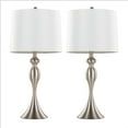 thumbnail image 5 of LumiSource Ashland 27" Metal Table Lamp (Set of 2) Brushed Nickel/Turquoise Textured Linen, 5 of 5