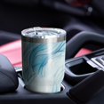 thumbnail image 4 of 30oz Blue Marble Gold Wave Pattern Tumblers Stainless Steel Tumbler with Lid and Straw,Vacuum Insulated Double Wall Travel Tumbler Cups Mug with Cleaning Brush for Coffee,Tea, 4 of 7