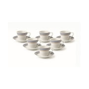 Lorren Home Trends 12 Piece 2oz Espresso Cup and Saucer Set, Service for 6, Blue