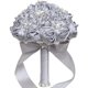 thumbnail image 2 of Nvzi Ramo de novia con rosas de satén y perlas artificiales para dama de honor, cintas de satén, ramo de flores para boda, rojo, 2 of 5