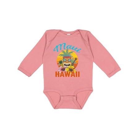 

Inktastic Maui Hawaii Vacation Tiki Gift Baby Boy or Baby Girl Long Sleeve Bodysuit