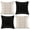 Black & Beige with Black Dot, variant on Phantoscope 18" x 18" Yellow Striped Velvet Polyester Decorative Throw Pillow, Strong Zipper 2 Count