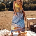 thumbnail image 2 of Water Splash Ripple Design Sleeveless Dress Woman Fashion Long Dresses Women's Summer Suit Dress 2025, 2 of 7