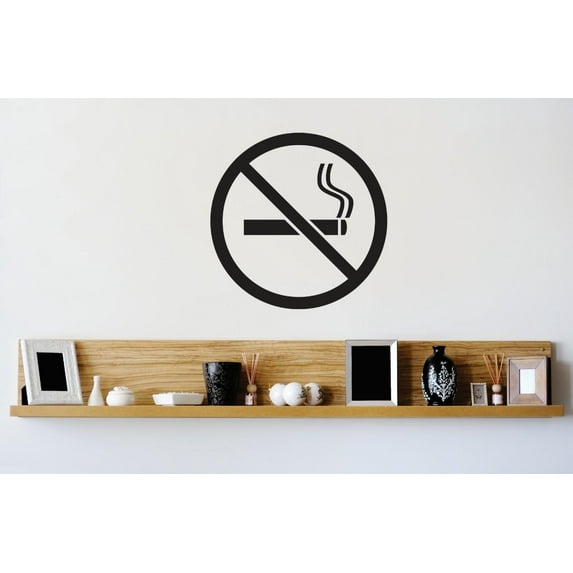 Custom Wall Decal Vinyl Sticker : No Smoking Symbol Diagram Sign Logo Image Bedroom Bathroom Living Room Mural : 20 X20" -