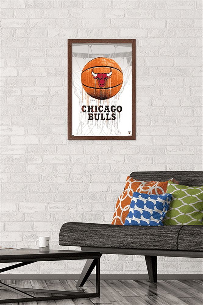NBA Chicago Bulls - Drip Basketball 21 Wall Poster, 14.725" x 22.375", Framed