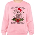 thumbnail image 2 of Santa Skeleton Dead Inside Sweatshirt Unisex Large Pink, 2 of 5