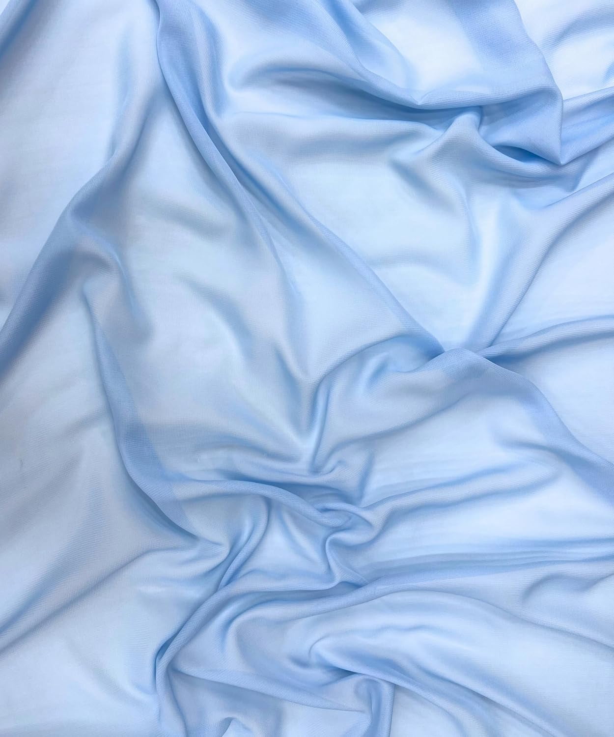 10 Yard (Baby Blue) Matte Chiffon Fabric by the yard, sheer soft fabric for wedding, arch draping, baby shower, chuppah, drapery fabric