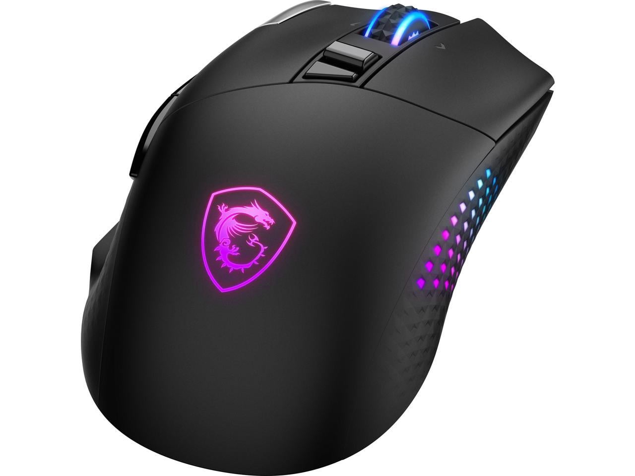 MSI VERSA PRO Gaming Mouse - Pixart 3395 - Cable/Wireless - Bluetooth/Radio Frequency - 2.40 GHz - Rechargeable - Black - USB 2.0 - 26000 dpi - 4 Way Scroll - 15 Button(s) - 13 Programmable Button(...