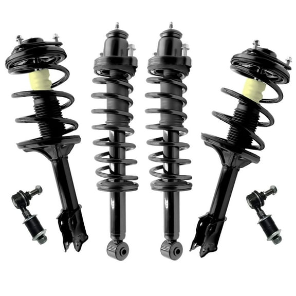 Detroit Axle - 6pc Struts Suspension Kit for 2003-2006 Mitsubishi Outlander 4 Front and Rear Struts with Coil Spring Assembly 2 Front Sway Bar End Links 2004 2005 Replacement