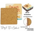 thumbnail image 4 of Inkdotpot Set of 6 Drink Coasters Easy Clean 4-inch SquareCoastersCork Base-Reusable- Motivational Quotes, 4 of 8