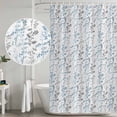 thumbnail image 5 of Light Blue Grey Botanical Shower Curtain, Waterproof Shower Curtains for Bathroom, Spring Floral Summer Farmhouse Washable Fabric Bathtub Curtain Set Bath Decor with 12 Hooks Long 72"x84", 5 of 8