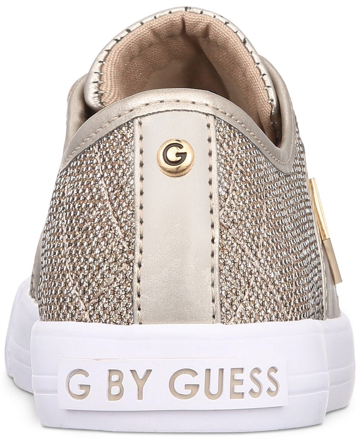 G by Guess Women's Lace Up Leather Quilted Fabric Glitter Sneakers Shoes (6) - Walmart.com
