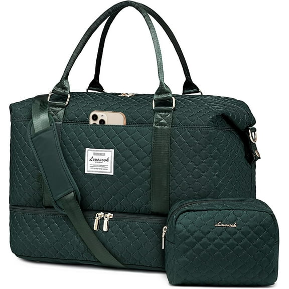 LOVEVOOK Travel Duffle Bag,Weekender Bags for Women with Shoe Compartment，Carry on Overnight Bag with Toiletry Bag,Gym Duffel Bag with Wet Pocket, Hospital Bags for Labor and Delivery