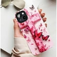 thumbnail image 5 of Pink Cross Butterfly Women's Phone Case - Stylish Durable Design for iPhone 11/12/13/14/15/16 (Pro Max/Plus), Eye-Catching Butterfly Decor with Cross Motif, Shockproof Protective Cover, 5 of 9