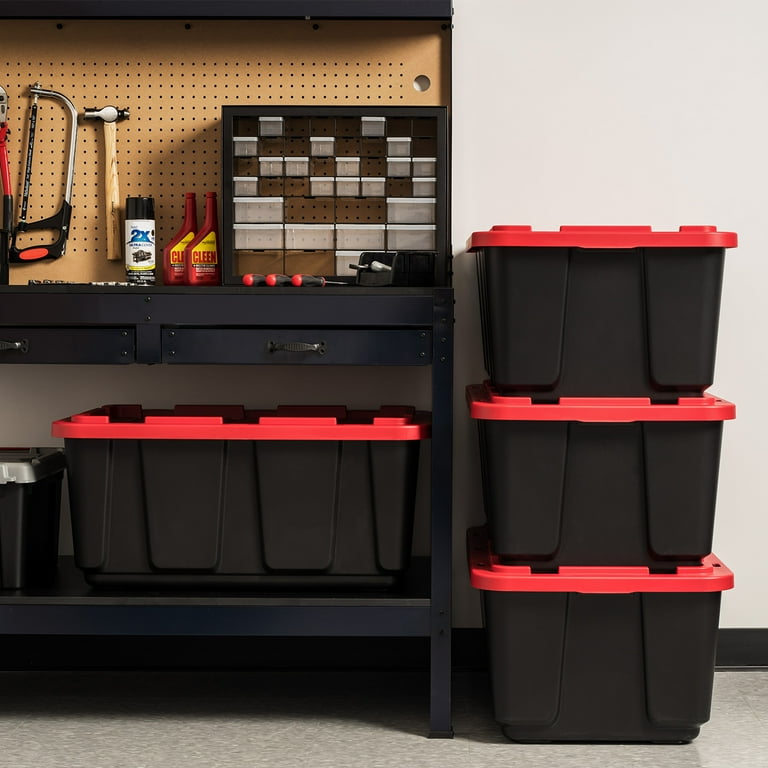 Orbis Red Plastic FliPak® Stack-N-Nest Storage Tote With Lid - 22L