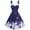 Purple, variant on Patlollav Womens Dresses Vintage Christmas Color Snowflake Print Off Shoulder Party Dress