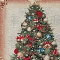 thumbnail image 4 of Violet Linen Seasonal Xmas Christmas Holiday Bliss Pattern, Polyester Tapestry Jacquard , Santa Tree , 18 Inch x 18 Inch, Decorative Throw Pillow Cover, 4 of 5