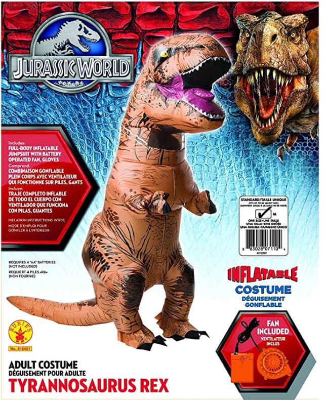 LOLANTA Adult Velociraptor Inflatable Dinosaur Costume Halloween Party Costumes Blue