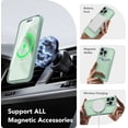 thumbnail image 3 of Magnetic for iPhone 14 Pro Case, [Compatible with MagSafe] [Full Camera Protection] Shockproof Protective Slim Translucent Matte Phone Case for iPhone 14 Pro 6.1'', Mint Green, 3 of 14