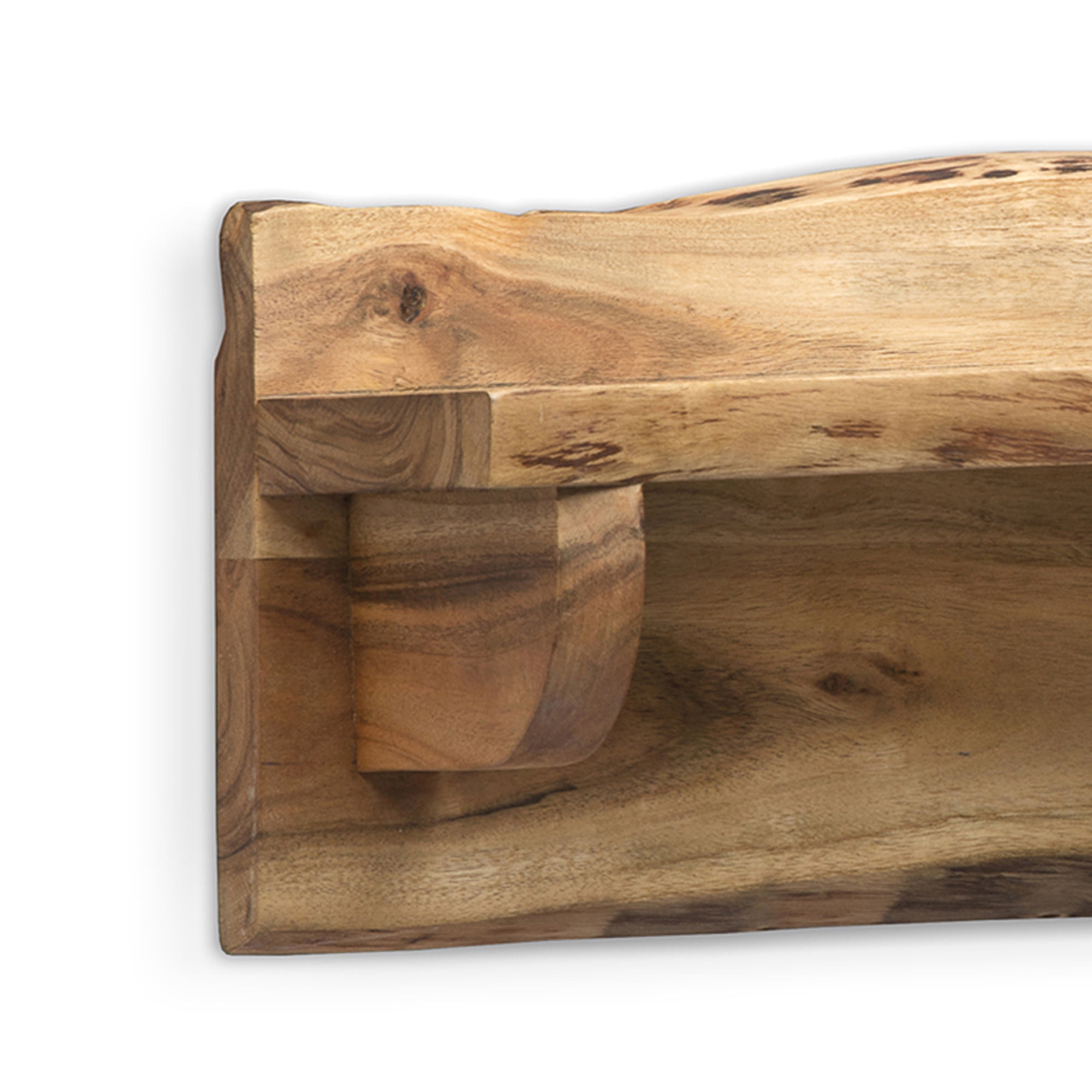 Alpine Natural Live Edge Wood 24" Mantel Shelf