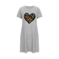 thumbnail image 4 of VgaVtl Gray Womens Sleepshirts Plus Size Sleepwear for Women Plus Size Leopard Print Heart-shaped Cute Nightgowns, 4 of 5