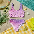 thumbnail image 6 of CCRFTGI Girls Swimsuits Size 10-12 2 Piece Set Swimming Girls Bathing Suit Beach Holiday Stars Bikini Set Cute Summer Girls Fashion Swimsuits Swimwear Dark Purple 5-6 Years, 6 of 9