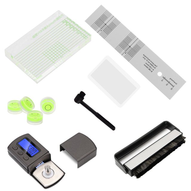 CUITING Kit de Montage d'Outils pour Tourne-Disque Alignement Protracteur Stylet LCD Force Balance Jauge pour Tourne-Disque
