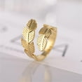 thumbnail image 4 of Feather Stainless Steel Statement Rings Angel Wings Leaves Wrap Open Adjustable Finger Engagement Couple Ring for Women Men Cocktail Party Jewelry Fashion Gifts for Birthday Christmas, 4 of 5
