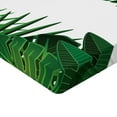 thumbnail image 2 of Ambesonne Hawaiian Fitted Sheet, Tropical Exotic Palms, Twin Size, Green White, 2 of 3