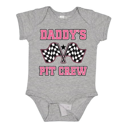 

Inktastic Daddy s Pit Crew Design with Checkered Flags Gift Baby Girl Bodysuit