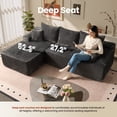 thumbnail image 3 of Ovios Corduroy L-Shaped Sectional Sofa with Chaise, No Assembly Required, Modular Comfy Couch, Gray(Left Facing Chaise), 3 of 9