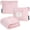 Pink, variant on PAVILIA Travel Blanket and Pillow, Soft Ribbed Fleece Airplane Blanket with Bag, 65x40 Compact Packable Plane Throw Luggage Strap Back Pocket, Cozy Flight Essentials Travel Camping Gift, Teal Blue