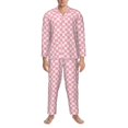 thumbnail image 3 of Balery Irregular Plaid Pijama para Hombre de Dos Piezas con Manga Larga, Conjunto de Dormir y Descanso Suave con Bolsillos-XX-Large, 3 of 7
