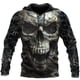 thumbnail image 3 of Sudadera con capucha con estampado 3D de calavera vintage para hombre y mujer, sudaderas casuales de moda para niños, sudaderas de gran tamaño, abrigo unisex para hombre, 3 of 5