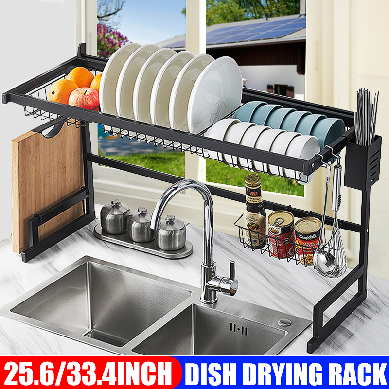 2 Tier Dish Drying Rack 33.4/25.6Inch Over the Sink Dish Drying Rack