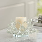 Dahlia Studios Clear Crystal 8 3/4" Wide Lotus Candle Holder