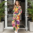 thumbnail image 3 of Xixirimido Colorful Marble Print Womens Sweatsuits 2 Piece Lounge Sets Fall Fashion Outfit Long Sleeve Sweatshirt Wide Leg Sweatpants Matching Tracksuit Sets, Medium, 3 of 7