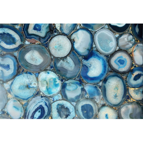 "Blue Geode Bunch" Painting Print on Wrapped Canvas