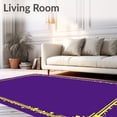 thumbnail image 2 of ODIKA 3'x5' Machine Washable Non-Slip Area Rug, Glowing Kitty Xmas Party Accent High Traffic Rug with Pad, Purple, 608194, 2 of 8
