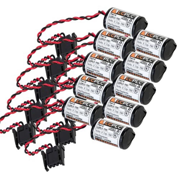 LCPLC-706 Replacement Batteries - 3 Volt Lithium Manganese Dioxide Battery 750mAh - Non-Rechargeable PLC Batteries for Programmable Logic Controllers - Fits B9650T, 1747-BAS, C14250SE-C Battery Packs