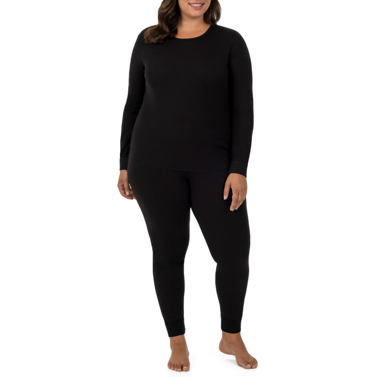 Fruit of the and Women's Plus Long Underwear Thermal Waffle Top and Bottom Set - Walmart.com