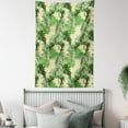 thumbnail image 4 of Floral Tapestry, Tropical Monstera Palm Leaves and Flowers on Monochromatic Background, Wall Hanging for Bedroom Living Room Dorm Decor, 60W X 80L Inches, Lime Green and Khaki, by Ambesonne, 4 of 5