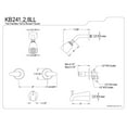 thumbnail image 2 of Kingston Brass KB242LL Tub and Shower Faucet, Polished Brass, 2 of 2