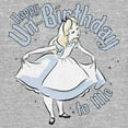 thumbnail image 2 of Junior's Alice in Wonderland Happy Un-Birthday To Me Graphic Tee Athletic Heather Medium, 2 of 3